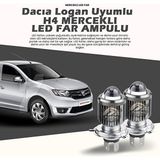Dacia Logan Araca Özel Far Seti Mercek Led Xenon Uzun Kısa Çift Renk