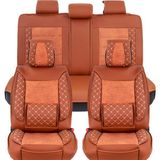 dacia Logan Uyumlu Lüx Deri Oto Koltuk Kılıfı Ön Arka Set Planet Serisi Tarçın