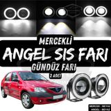 Dacia Logan Uyumlu Universal Mercekli Angel Sis Fari Metal Su Gecirmez 76 Mm Beyaz Halkali Gunduz Fari Angel Eyes 2 Adet