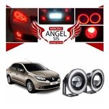 Dacia Logan Uyumlu, Universal Mercekli Led Angel Sis Farı, 76mm Kırmızı Renk