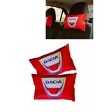 Dacia Logolu Kırmızı Seyahat Boyun Yastığı 2’Li Set - Dijital Baskılı Araç Boyun Destek Yastığı