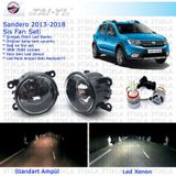 Dacia Sandero 2013-2018 Beyaz Led Xenon Sis Farı Seti