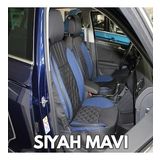 Dacia Sandero Lüx Oto Koltuk Minderi Ön Arka 5'li Set ELEGANCE Serisi MAVİ SİYAH