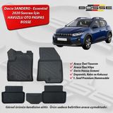 Dacia Sandero Paspas Essential Araca Özel 2020 Ve Sonrası BOSSE 3D Havuzlu Oto Paspas - Siyah