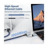 Dacrown USB C - Ethernet Kablosu 10 Ft, Tip C - RJ45 Lan Kablosu, Gigabit Ağ Internet Adaptörü, Doğrudan Bağlı, Thunderbolt 4/3 MacBook Air/pro, Xps, iPhone 15 Serisi, Galaxy S24 ile Uyumlu - 1 GB - 00-Siyah - Beyaz - Option-1