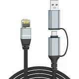 Dacrown USB C - Ethernet Kablosu 10 FT, Tip C - RJ45 LAN Kablosu, Gigabit Ağ İnternet Adaptörü, Doğrudan Bağlı, Thunderbolt 4/3 MacBook Air/Pro, XPS, iPhone 15 Serisi, Galaxy S24 ile Uyumlu