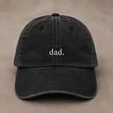 Dad Nakışlı Eskitme Yıkamalı Şapka Babalar Günü Özel Şapka Hediye - Standart - Siyah