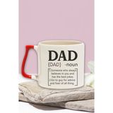 Dad Noun Baskılı Baba Tanımı Babalar Günü Doğum Günü Hediye Kırmızı Kulplu Kupa Bardak