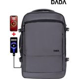 Dada Büyük Boy Gri Okul Çantası 15,6 inç USB Type-C Girişli Ortopedik Sırt Su Geçirmez Oxford Kumaş Dada Çanta 12