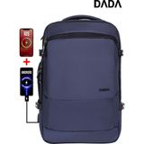 Dada Büyük Boy Lacivert Okul Çantası 15,6 inç USB Type-C Girişli Ortopedik Sırt Su Geçirmez Oxford Kumaş Dada Çanta 12