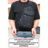 Dada Fonksiyonel Sırt Göğüs ve Tek Omuz Çantası Çift Yön Kullanım Su Geçirmez Kumaş Bady Bag Gri