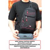 Dada Fonksiyonel Sırt Göğüs ve Tek Omuz Çantası Çift Yön Kullanım Su Geçirmez Kumaş Bady Bag Kırmızı