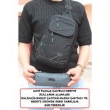 Dada Fonksiyonel Sırt Göğüs ve Tek Omuz Çantası Çift Yön Kullanım Su Geçirmez Kumaş Bady Bag Yeşil