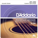 D'addario 11-52 Phosphor Bronze Custom Light Akustik Gitar Teli