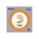 D'addario BW024 80/20 Bronze Wound 024 Sol Akustik Tek Tel