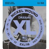 Daddario D'Addario EXL116 XL Nickel Wound Elektro Gitar Tel Seti - 11-52 Medium Top/Heavy Bottom (Profesyonel) | Kalın Alt Teller