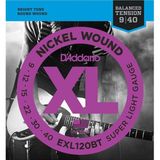 Daddario D'Addario EXL120BT XL Nickel Serisi Elektro Gitar Tel Seti (Super Light - 09-40 - Balanced Tension)