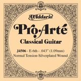 Daddario D'Addario J4506 Pro-Arte Klasik Gitar Tek Teli - E/Mi Notası (Aksesuar) | Normal Tansiyon (Normal Tension), Gümüş Kaplam