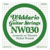 Daddario D'Addario NW030 Nickel Wound Elektro/Akustik Gitar Tek Teli - .030 (Aksesuar) | Yüksek Akort Kararlılığı, Korozyona Daya