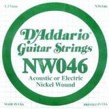 Daddario D'Addario NW046 Nickel Wound Elektro ve Akustik Gitar Tek Teli - .046 (Aksesuar) | Standart E (Kalın Mi) Ölçüsü, Güçlü R