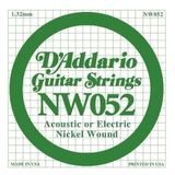 Daddario D'Addario NW052 Nickel Wound Elektro ve Akustik Gitar Tek Teli - .052 (Aksesuar) | Heavy Bottom Dizilimler İçin İdeal, D