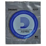 Daddario D'Addario PL011 Plain Steel Elektro ve Akustik Gitar Tek Teli - .011 (Aksesuar) | Yüksek Karbonlu Çelik, Berrak Tizler,