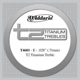 Daddario D'Addario T4601 T2 Series Klasik Gitar Tek Teli - 1. Tel Mi/E (Aksesuar) | Titanium Tiz Tel Teknolojisi, Parlak ve Moder