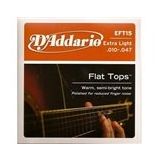D'addario EFT15 Flat Extra Light 010 Zımparalı Akustik Tel Set