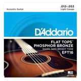 Daddarıo Eft16 Daddarıo Eft16 Akustik Gitar Tel Seti, 12-53, Flat Tops, Phosphor Bronze, Regular Lıght