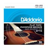 DADDARİO EFT16 FLAT TOPS PHOSPHOR BRONZE LİGHT TAKIM TEL AKUSTİK GİTAR TELİ 012-053