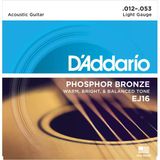 Daddarıo Ej16 Daddarıo Ej16 Akustik Gitar Tel Seti, 12-53, Phosphor Bronze, Lıght