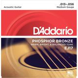 Daddarıo Ej17 Daddarıo Ej17 Akustik Gitar Tel Seti, 13-56, Phosphor Bronze, Medıum