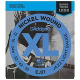 D'addario Ej21 Nickel Wound Elektro Gitar Tel Seti - 12-52 Jazz Light (Profesyonel) | Sarımlı 3. Tel (G), Vintage Jazz Tonları Ve Yüksek Akort Kararlılığı