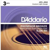 D'addario EJ26-3D 3'lü Paket Phosphor-Bronz Akustik Gitar Tel Seti