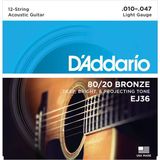 D’addario Ej36 Akustik Gitar Tel Seti 12 Telli 10-47 80/20 Bronze Light
