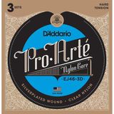 Daddarıo Ej46-3D Daddarıo Ej46-3D Pro-Arte Klasik Gitar Tel Seti, 3'Lü Paket, Hard Tensıon