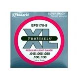 D'addario EPS1705 Prosteel 45130 5 Telli Bas Tel Set