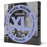 D'Addario EXL116-3D Nickel Wound 3'lü Paket Elektro Gitar Teli (1