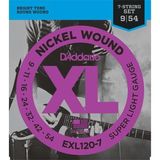 D'Addario EXL120-7 XL Nickel Serisi Elektro Gitar Tel Seti (Super Light - 09-54 - 7 Telli)