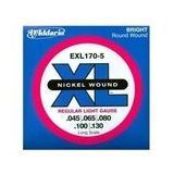 D'addario EXL1705 5 Telli 045 Bas Tel Set