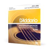 D'Addario Gitar Telleri - Fosfor Bronz Akustik Gitar Telleri - EJ19 - Zengin, Tam Ton Spektrumu - 6 Telli Gitar için - 12-56 Hafif Üst/Orta Alt Bluegrass