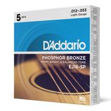 D'Addario Gitar telleri Western gitar telleri - gitar telleri akustik gitar - akustik gitar telleri - EJ16-5P - Light, 12-53 - 5 adet