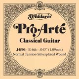 D'Addario J4506 Pro-Arte Klasik Gitar Tek Teli - E/Mi Notası (Aksesuar) Normal Tansiyon (Normal Tension), Gümüş Kaplama Sargı ve Berrak Ton Karakteri