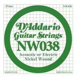D'addario Nw038 Nickel Wound Elektro Ve Akustik Gitar Tek Teli - .038 (Aksesuar) | Yüksek Karbon Çelik Öz, Dengeli Gerilim, Sıcak Ton Karakteri Ve Üstün Akort Kararlılığı