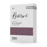D'Addario Organik Klasik Bb Klarnet Yaprakları - Klarnet için Boru Yaprakları - İlk ve Tek Organik Kamış Borusu - 2,5 Kalınlık, 10 Paket