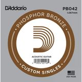 D'Addario PB042 Phosphor Bronze Akustik Gitar Tek Teli - .042 (Aksesuar) Yüksek Mukavemetli Çelik Öz, Dolgun Orta Frekanslar ve Profesyonel Ses Kalitesi