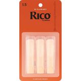 D'Addario RCA0315 Rico Bb Klarnet Kamışı No: 1.5 (Başlangıç/Eğitim) - 3'lü Paket | Çok Yumuşak Yapı, Kolay Üfleme ve Eko
