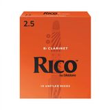 D'addario Rca1025 Rico Bb Klarnet Kamışı No: 2.5 (Orta Seviye/Eğitim) - 10'Lu Paket | Esnek Ve Dayanıklı Başlangıç Kamışı, Geleneksel Kesim