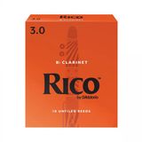 D'addario Rca1030 Rico Bb Klarnet Kamışı No: 3.0 (Orta Seviye/Eğitim) - 10'Lu Paket | Orta Sertlik, Kolay Ses Çıkarımı Ve Klasik Turuncu Kutu