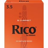 D'Addario RCA1035 Rico Bb Klarnet Kamışı No: 3.5 (İleri Seviye/Eğitim) - 10'lu Paket | Turuncu Kutu Standart Kesim ve Ka